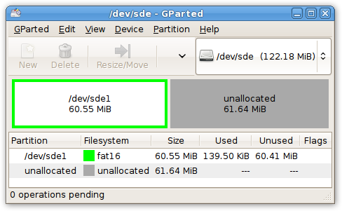 The Invisible Partition in GParted, not quite invisible.